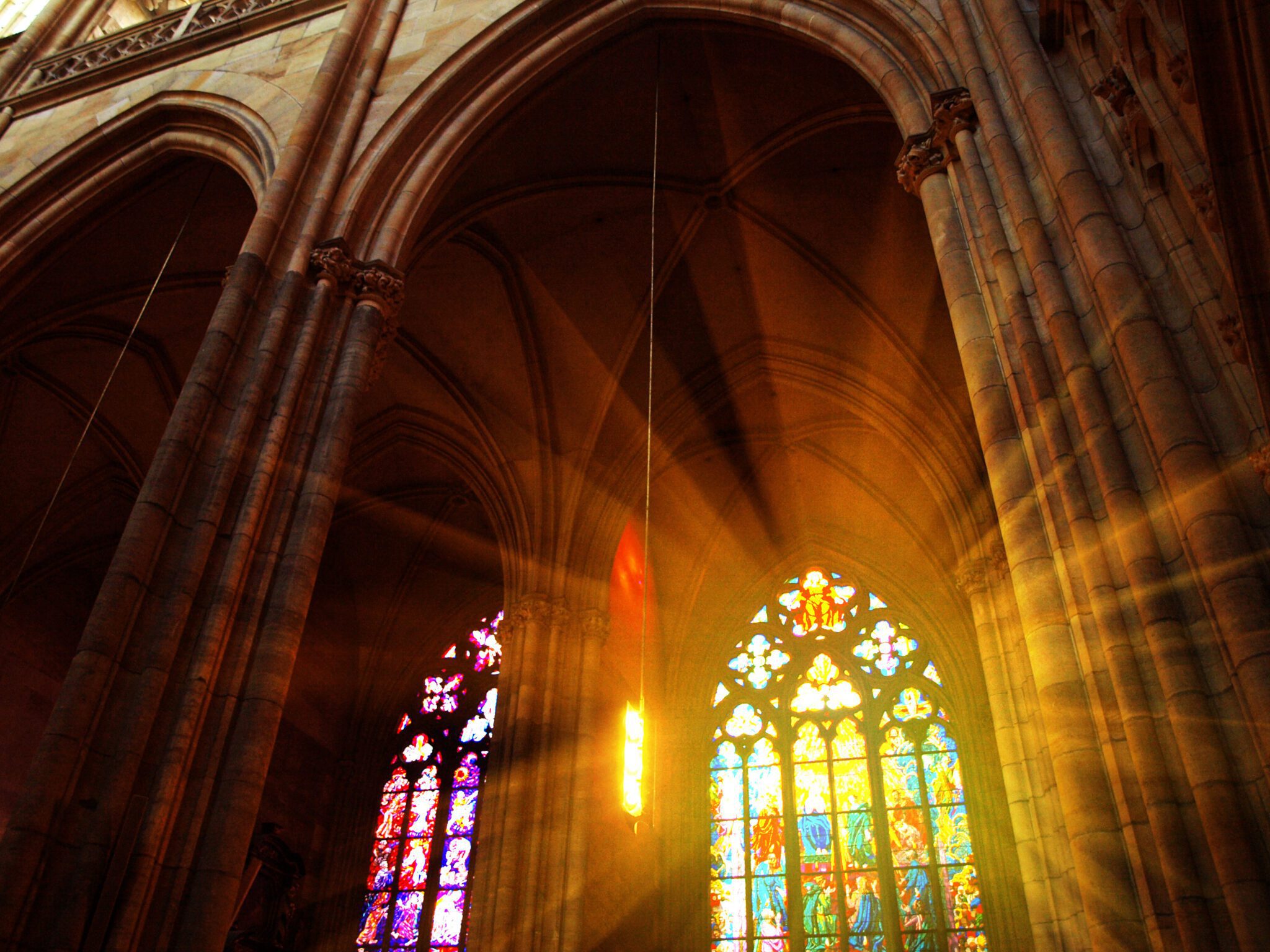 Interior of St. Vitus Cathedral, Prague, Czech Republic ...